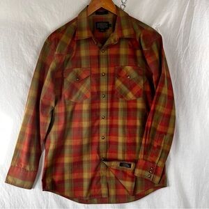 Pendleton Shirt Mens Medium Frontier Pearl Snap High Grade Western Wear Plaid M